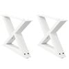 vidaXL Patas para mesa de centro (2 unidades), color blanco, 60 x (30-31,3) cm, acero
