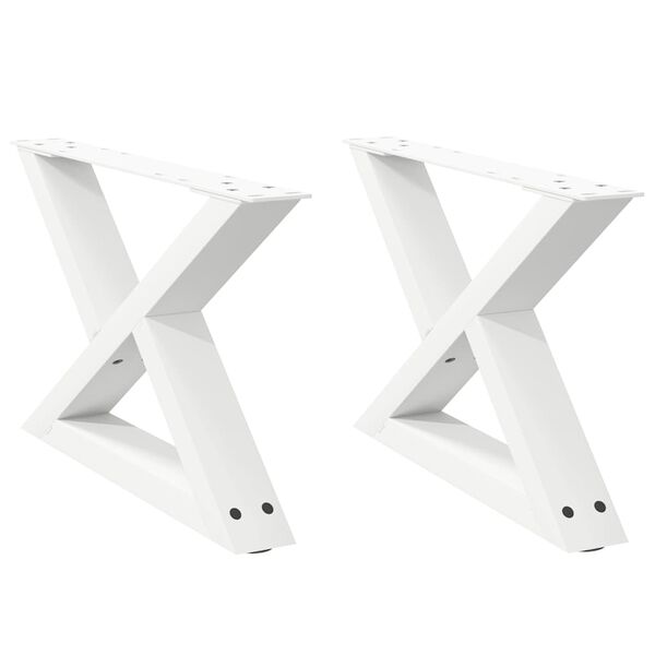 vidaXL Patas para mesa de centro (2 unidades), color blanco, 60 x (30-31,3) cm, acero