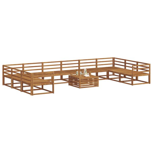 vidaXL Conjunto de sof&aacute;s de exterior 11 pcs Natural