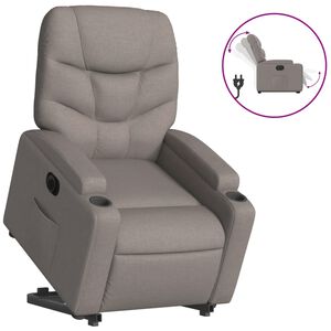 vidaXL Sill&oacute;n el&eacute;ctrico reclinable elevable de tela gris taupe