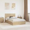vidaXL Cama con almacenamiento con cabecera Roble Sonoma 120 x 190 cm