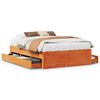 vidaXL Cama con cajones sin colch&oacute;n madera maciza marr&oacute;n 150x200 cm