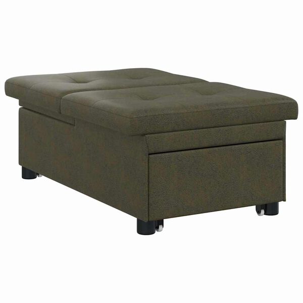vidaXL Sof&aacute; cama Verde militar 194 x 67 x 82 cm Tela Huahua