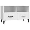 vidaXL Mueble de TV madera contrachapada blanco brillo 80x36x50 cm