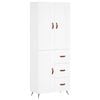 vidaXL Aparador alto madera contrachapada blanco 69,5x34x180 cm