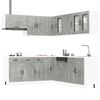 vidaXL Mueble cocina Kalmar gris hormig&oacute;n 11 pzas madera contrachapada