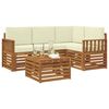 vidaXL Juegos de muebles 5 pcs Natural y Crema Madera de ingenier&iacute;a
