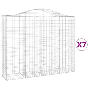 vidaXL Cestas de gaviones 7 uds forma de arco hierro 200x50x160/180 cm