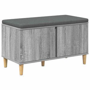 vidaXL Banco de entrada con coj&iacute;n Gris Sonoma 80 x 38 x 46 cm