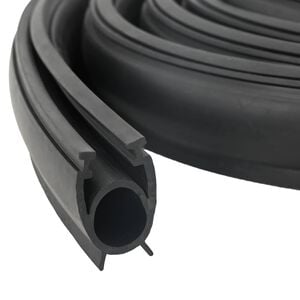 vidaXL Sello de Puerta de Garaje Negro 41 x 33 mm 5,5 m PVC