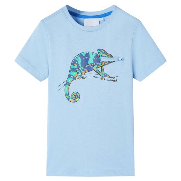 Camiseta infantil de manga corta azul claro 140