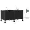vidaXL Maceta de jard&iacute;n con riego y ruedas 2 uds. Negro PP