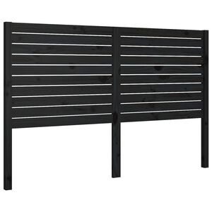 vidaXL Cabecero de cama madera maciza de pino negro 141x4x100 cm