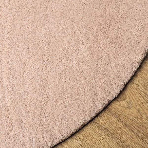 vidaXL Alfombra de pelo corto suave lavable HUARTE rosado &Oslash; 200 cm