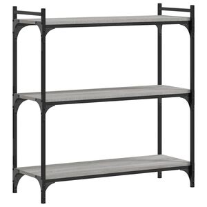 vidaXL Librer&iacute;a 3 estantes madera ingenier&iacute;a gris Sonoma 80x30x86 cm