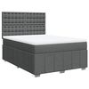 vidaXL Cama box spring con colch&oacute;n tela gris oscuro 160x200 cm