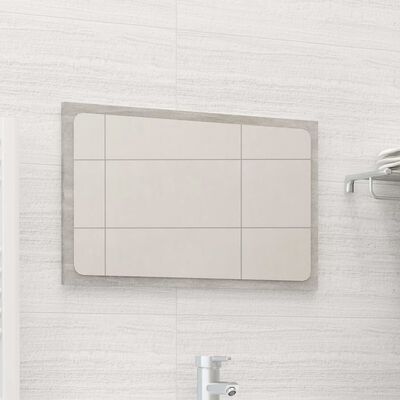 vidaXL Espejo de baño madera contrachapada gris hormigón 60x1,5x37 cm