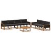 vidaXL Conjunto de sof&aacute;s de exterior 8 uds. Natural y negro