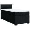 vidaXL Cama box spring con colchón tela negro 90x190 cm