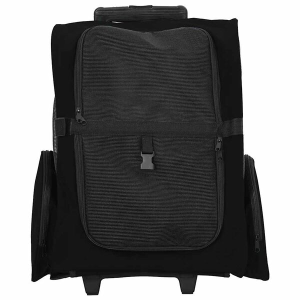 vidaXL Carrito para mascotas 3 en 1, dise&ntilde;o negro, 48 x 32 x (57-106) cm, tela Oxford