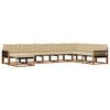 vidaXL Conjunto de sof&aacute;s de exterior con coj&iacute;n 8 pcs Natural y Beige