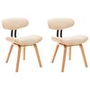 vidaXL Sillas de comedor 2 uds madera curvada y cuero sint&eacute;tico crema