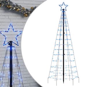 vidaXL &Aacute;rbol de Navidad LED con estacas 220 LEDs azul 180 cm