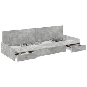 vidaXL Estructura de cama con cabecera Gris Concreto 90 x 200 cm
