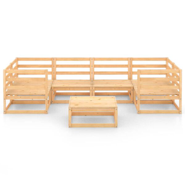 vidaXL Juego de muebles de jard&iacute;n 7 piezas madera maciza de pino