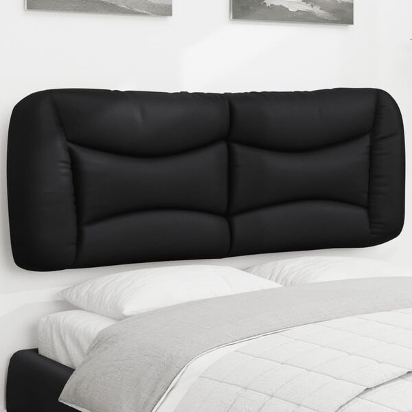 vidaXL Cabecero de cama acolchado Hvar cuero sint&eacute;tico negro 120 cm