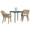 vidaXL Conjunto de Comedor de Jard&iacute;n 3 pcs Beige rat&aacute;n sint&eacute;tico