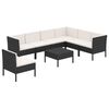 vidaXL Set de muebles de jard&iacute;n 8 pzas y cojines rat&aacute;n sint&eacute;tico negro