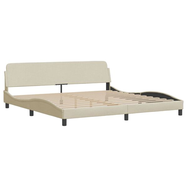 vidaXL Cama con colchón Dover tela color crema 200x200 cm