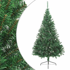 vidaXL Medio &aacute;rbol de Navidad artificial con soporte PVC verde 210 cm