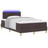 vidaXL Cama Box Spring LED con colch&oacute;n Marr&oacute;n Oscuro 120 x 190 cm tela