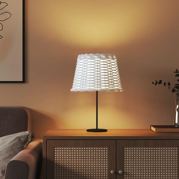 vidaXL Pantalla para l&aacute;mpara mimbre blanco &Oslash;30x20 cm
