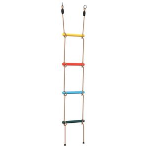 vidaXL Escalera de cuerda para ni&ntilde;os con 4 pelda&ntilde;os multicolor