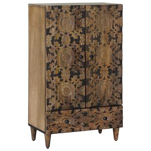 vidaXL Mueble Alto Marr&oacute;n 60 x 33,5 x 100 cm Madera de mango maciza
