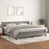vidaXL Cama box spring con colch&oacute;n terciopelo gris claro 200x200 cm