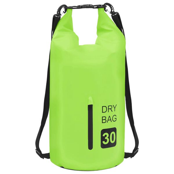 vidaXL Bolso acu&aacute;tico impermeable con cremallera PVC verde 30 L
