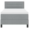 vidaXL Cama tipo Box Spring con colch&oacute;n Gris Claro 90 x 190 cm tela