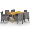 vidaXL Set de comedor de jard&iacute;n de 7 piezas gris