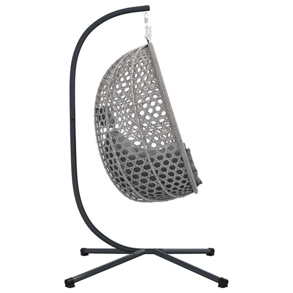 vidaXL Silla huevo colgante Manual Antracita y gris 104 x 100 x 191 cm