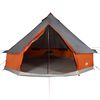 vidaXL Tienda familiar tipi 12 personas impermeable gris naranja