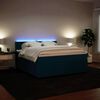 vidaXL Cama box spring con colch&oacute;n terciopelo azul 180x200 cm