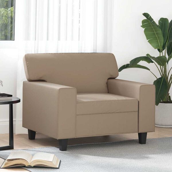 vidaXL Sill&oacute;n cuero sint&eacute;tico color capuchino 60 cm