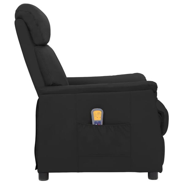 vidaXL Sillón de masaje de cuero sintético negro