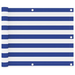 vidaXL Toldo para balc&oacute;n tela oxford blanco y azul 75x600 cm
