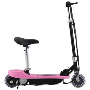vidaXL Patinete el&eacute;ctrico con asiento rosa 120 W