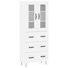 vidaXL Aparador alto madera contrachapada blanco 69,5x34x180 cm